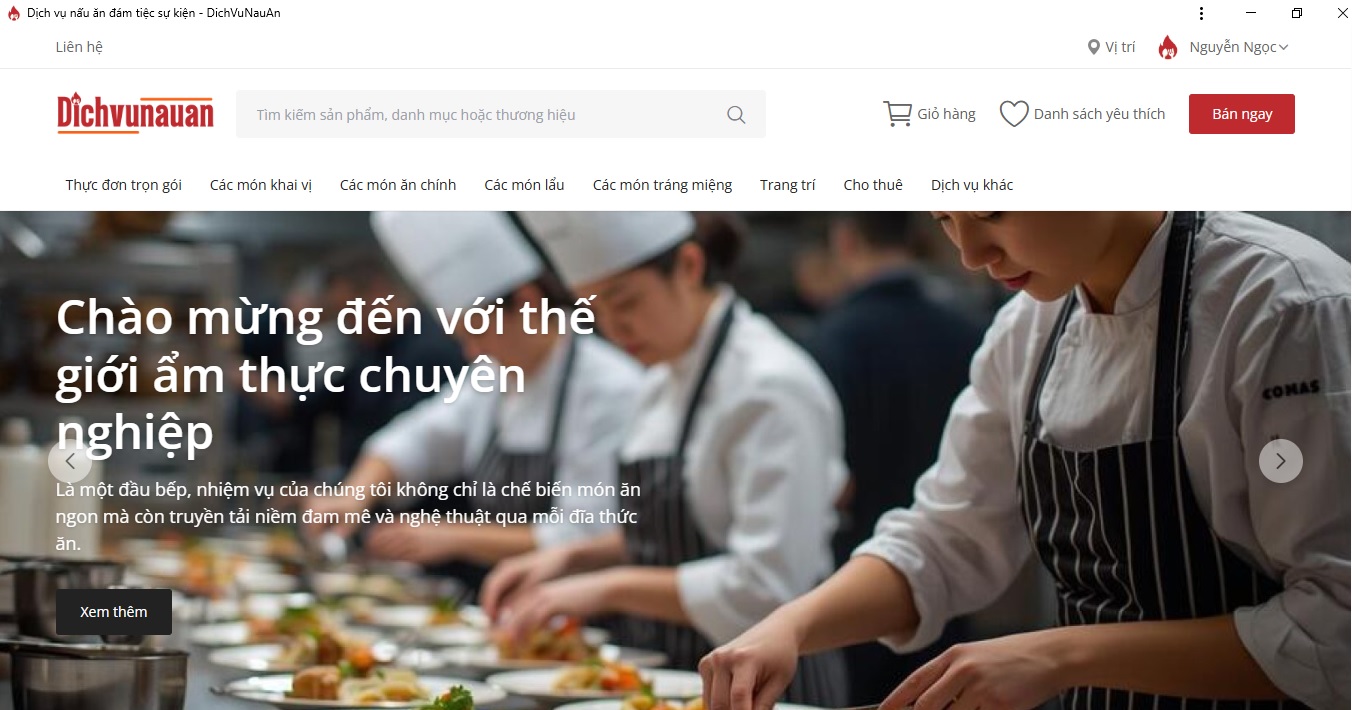 Dịch vụ nấu ăn đám tiệc sự kiện - DichVuNauAn