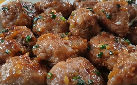 Thịt băm viên sốt mắm tỏi