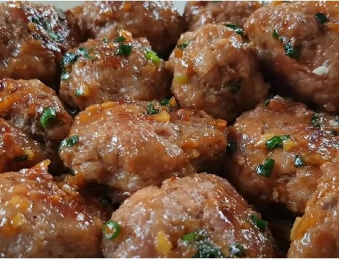 Thịt băm viên sốt mắm tỏi