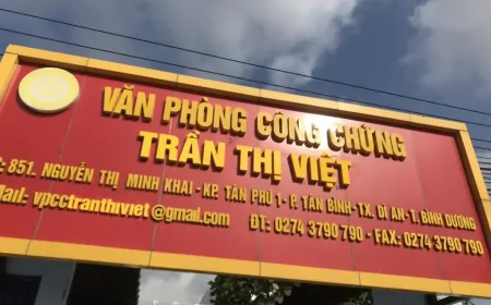 Văn phòng công chứng Trần Thị Việt, Dĩ An, Bình Dương