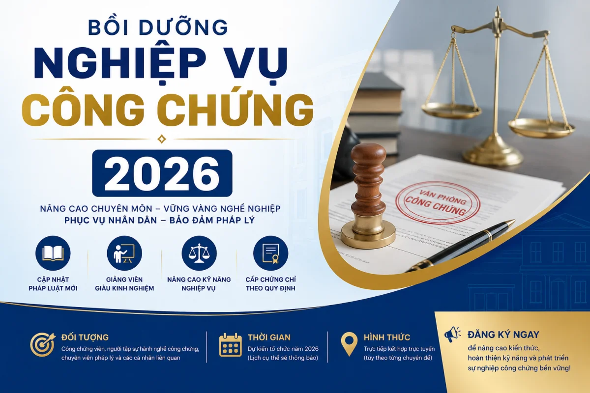 Bồi dưỡng nghiệp vụ Công chứng 2026